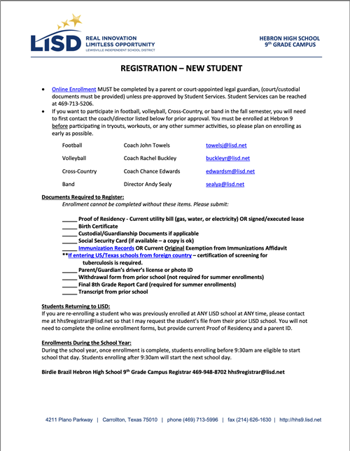 New to District Info